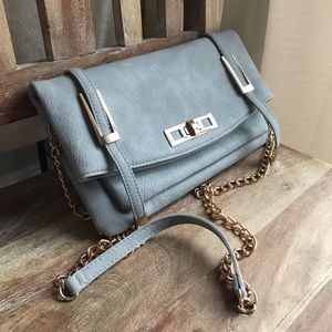 Soft grey clutch/shoulder purse